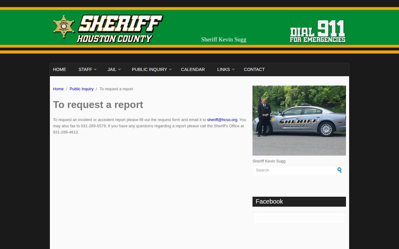 Houston County Jail release record request route